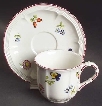 Petite Fleur Flat Demitasse Cup & Saucer Set