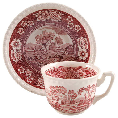 Rusticana Red Flat Cup & Saucer Set by Villeroy & Boch