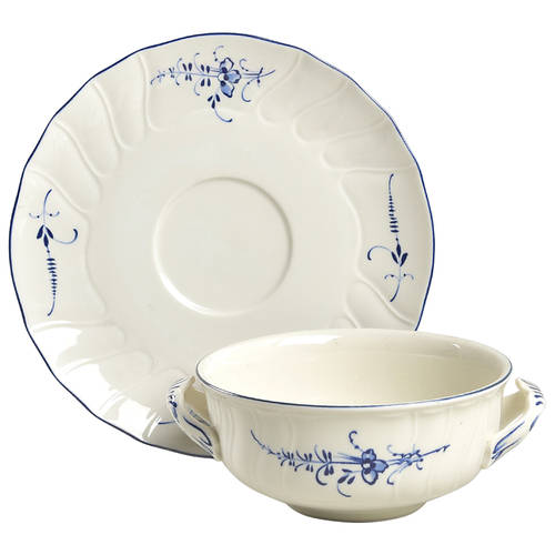 Vieux Luxembourg Flat Cream Soup & Saucer Set by Villeroy & Boch