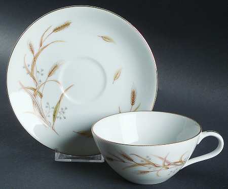 Golden Wheat Flat Cup & Saucer Set