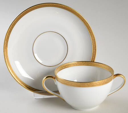 VIT10  Flat Bouillon Cup & Saucer