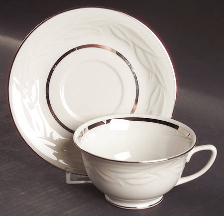 Concerto Platinum Footed Cup & Saucer Set