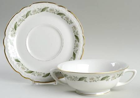 Old Charleston Footed Cream Soup Bowl & Saucer Set