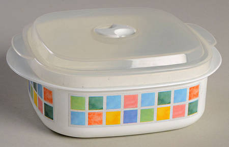 Twist Alea Limone 16 Oz Square Plastic Microwave Bowl w/Vent Lid