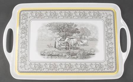 Audun Ferme 19" Rectangular Handled Serving Melamine Tray