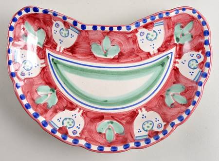 Campagna Chicken (Red Border, Blue Dots) Crescent Salad Plate