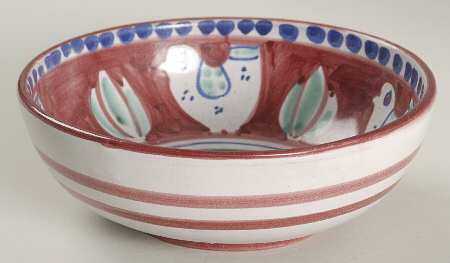 Campagna Chicken (Red Border, Blue Dots) Coupe Cereal Bowl
