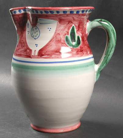 Campagna Chicken (Red Border, Blue Dots) 74 Oz Pitcher