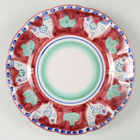 Campagna Chicken (Red Border, Blue Dots) Luncheon Plate