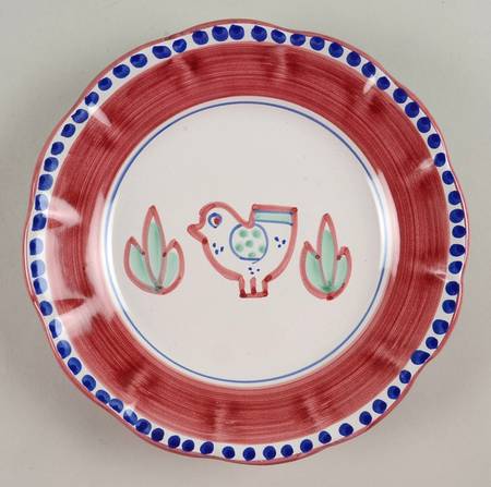 Campagna Chicken (Red Border, Blue Dots) Salad Plate