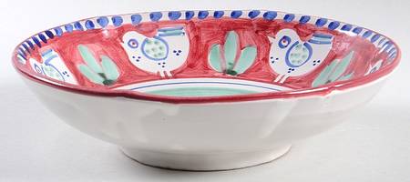 Campagna Chicken (Red Border, Blue Dots) 8" Individual Pasta Bowl