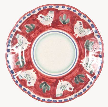 Campagna Chicken (Red Border, Blue Dots) Salad Plate
