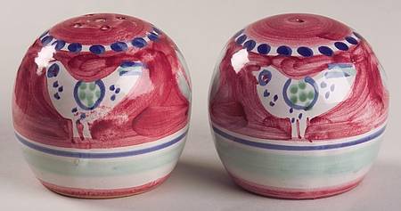 Campagna Chicken (Red Border, Blue Dots) Salt & Pepper Set