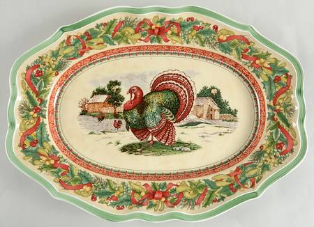 Festive Memories 17" Oval Serving Platter