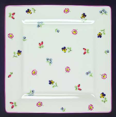 Petite Fleur Square Dinner Plate