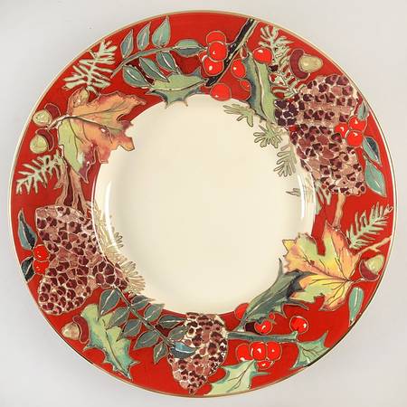 Crimson Wreath 16" Chop Plate (Round Platter)