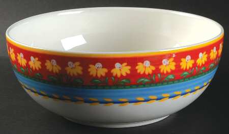 Yellow Flowers 10" Large Salad Serving Bowl