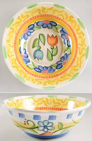Bloomin' Blossoms 14" Large Salad Serving Bowl