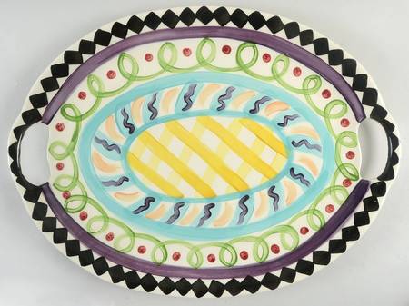 Razzle Dazzle 20" Oval Handled Serving Platter