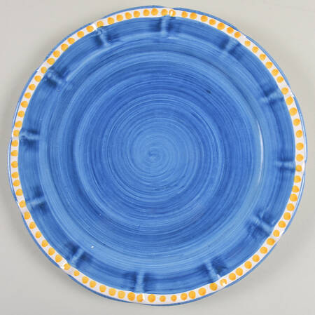 Campagna Chicken (Blue, Orange Dots) Service Plate (Charger)