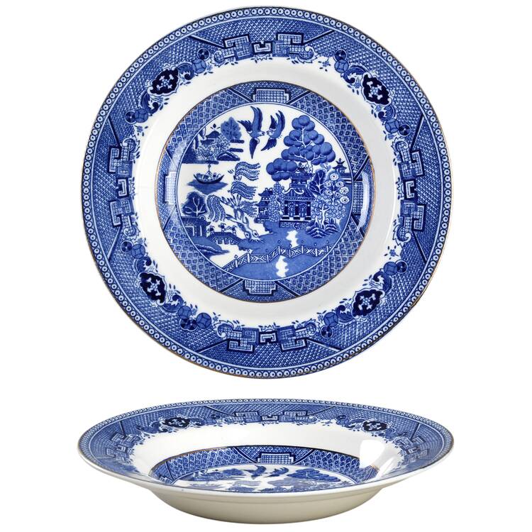 Willow Blue Large Rim Soup Bowl