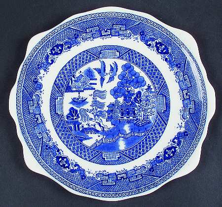 Willow Blue Handled Cake Plate