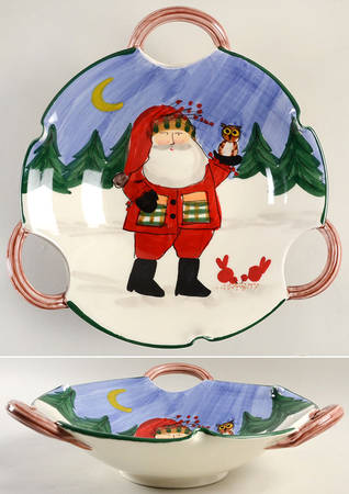 Old St Nick 13" Scalloped Serving Bowl