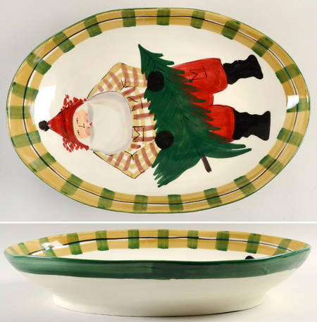 Old St Nick 17" Oval Serving Bowl
