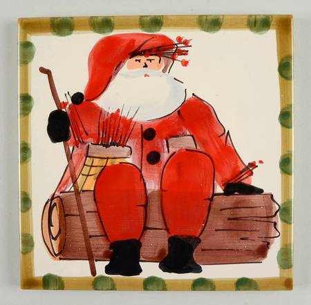 Old St Nick Square Trivet