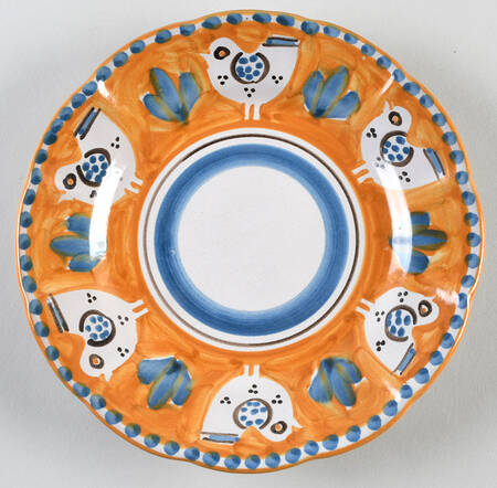 Campagna Chicken (Orange Border, Blue Dots) Salad Plate