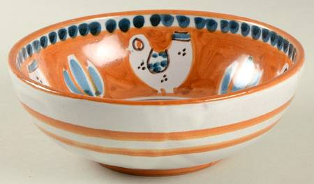 Campagna Chicken (Orange Border, Blue Dots) Coupe Cereal Bowl
