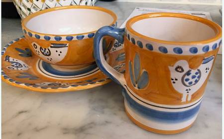 Campagna Chicken (Orange Border, Blue Dots) Coupe Cereal Bowl