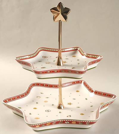 Winter Bakery Delight 2-Tier Serving Tray