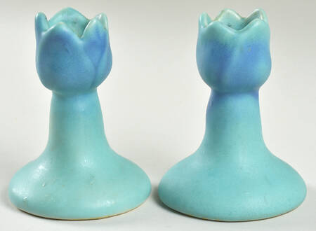 Art Pottery 3" Tulip Candlestick - Set of 2