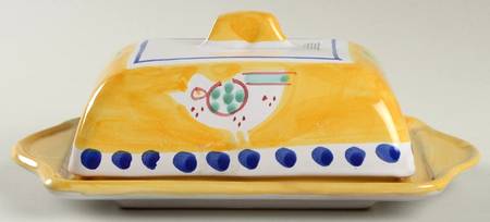Campagna Chicken (Yellow Border, Blue Dots) 1/4 Lb Covered Butter