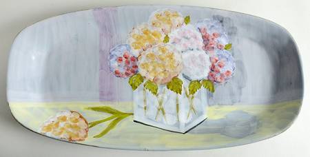 Hydrangea 18" Oval Serving Platter
