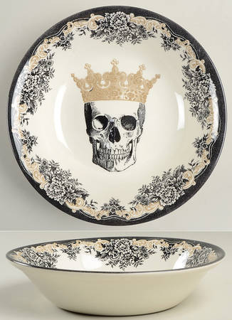 Skull 9" Round Serving Bowl