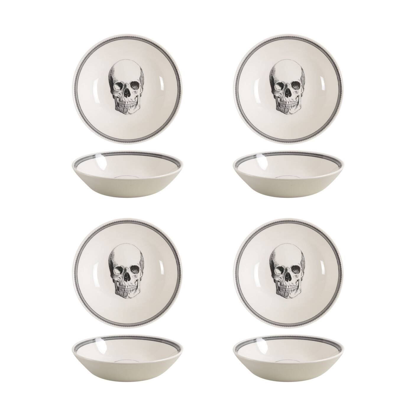 Skull Soup/Cereal Bowl - Set of 4