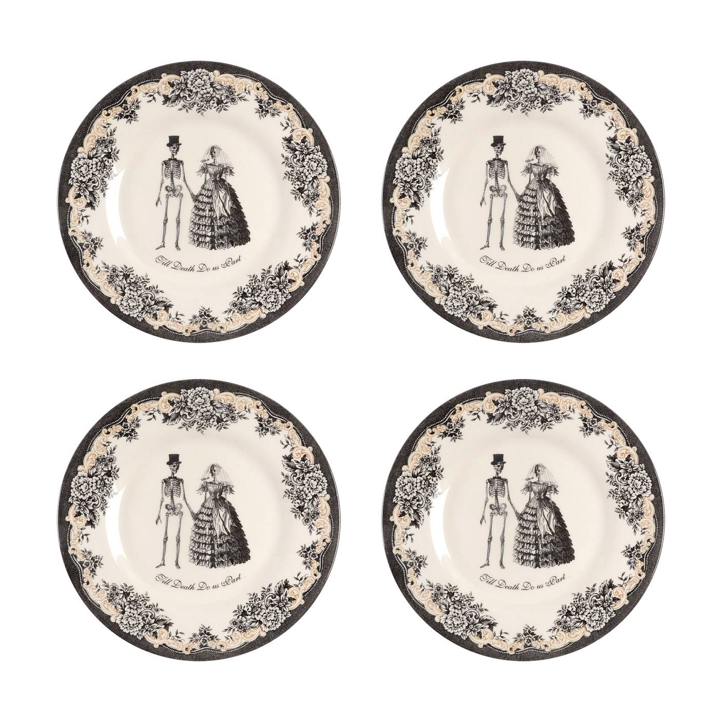 Skull Salad Plate - Set of 4