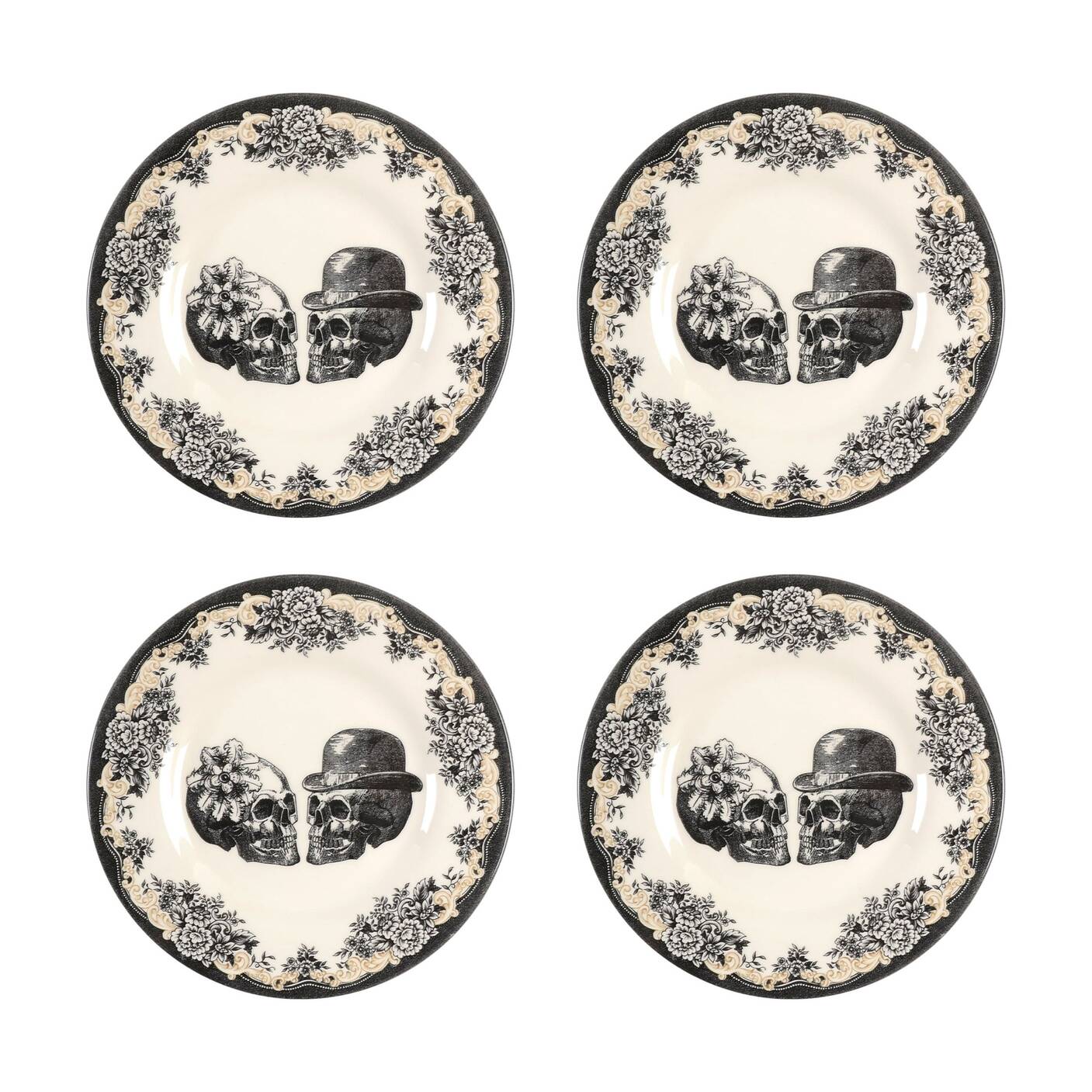 Skull Salad Plate - Set of 4