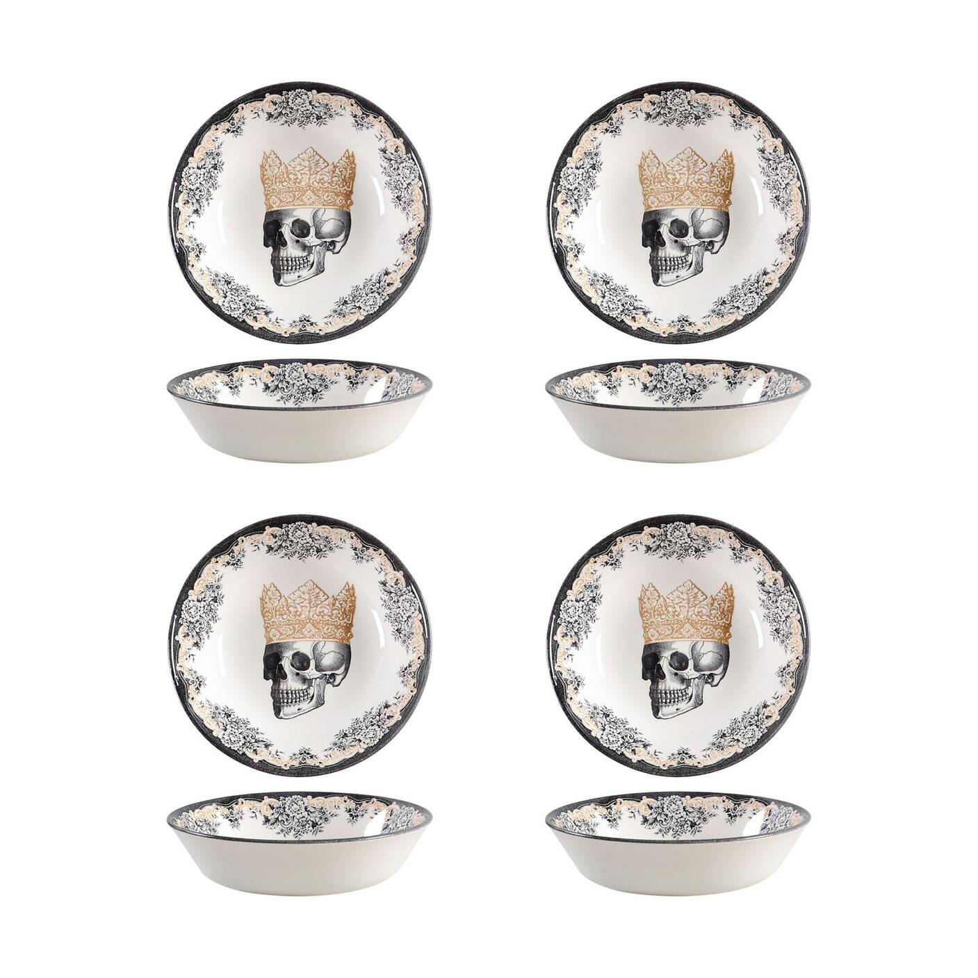 Skull Soup/Cereal Bowl - Set of 4