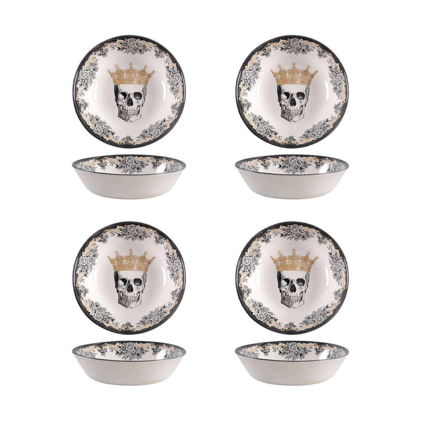 Skull Soup/Cereal Bowl - Set of 4