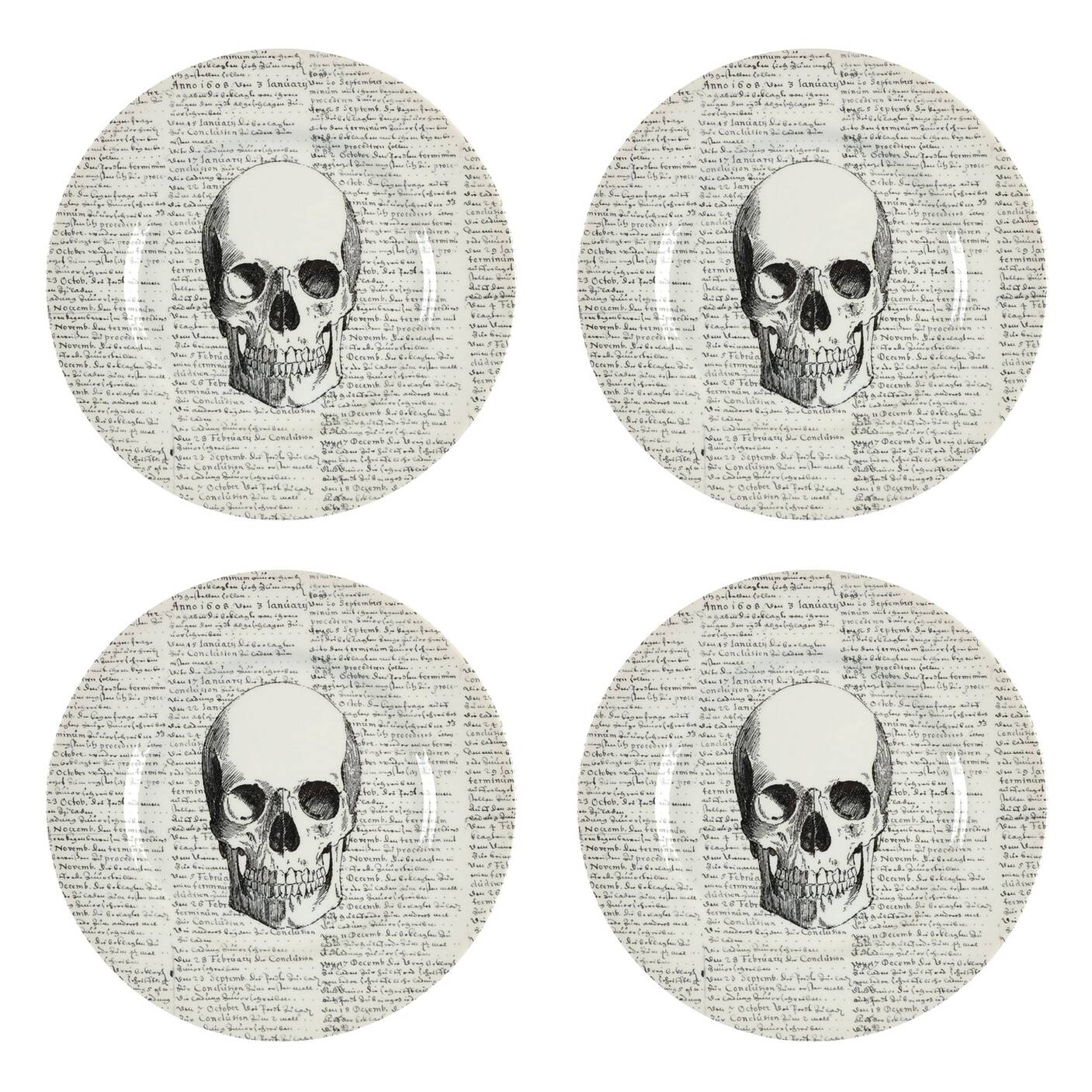 Skull Dinner Plate - Set of 4