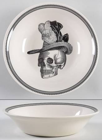 Skull 9" Round Serving Bowl