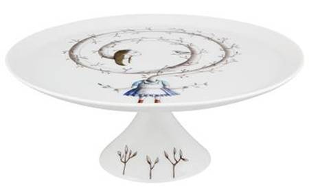 Tea with Alice Footed Small Cake Plate