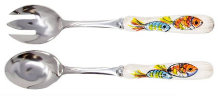 Pesci Colorati (Colorful Fish) (2 Piece) Salad Set with Stainless Bowl