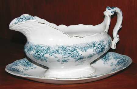 Sylvan Blue Green Gravy Boat & Underplate