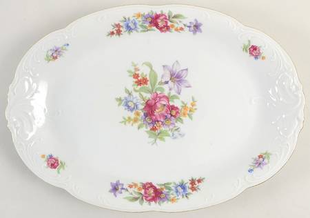 Meissen Flower 13" Oval Serving Platter