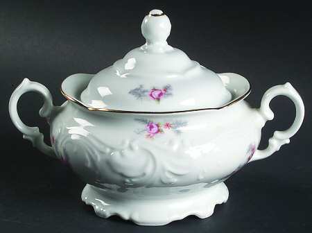 Rose Spray Sugar Bowl & Lid