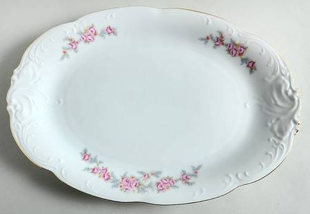 Rose Spray 13" Oval Serving Platter